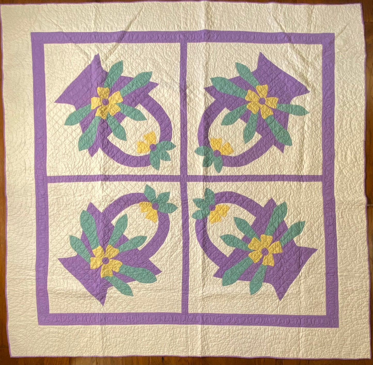 4 Block Basket of Flowers Quilt