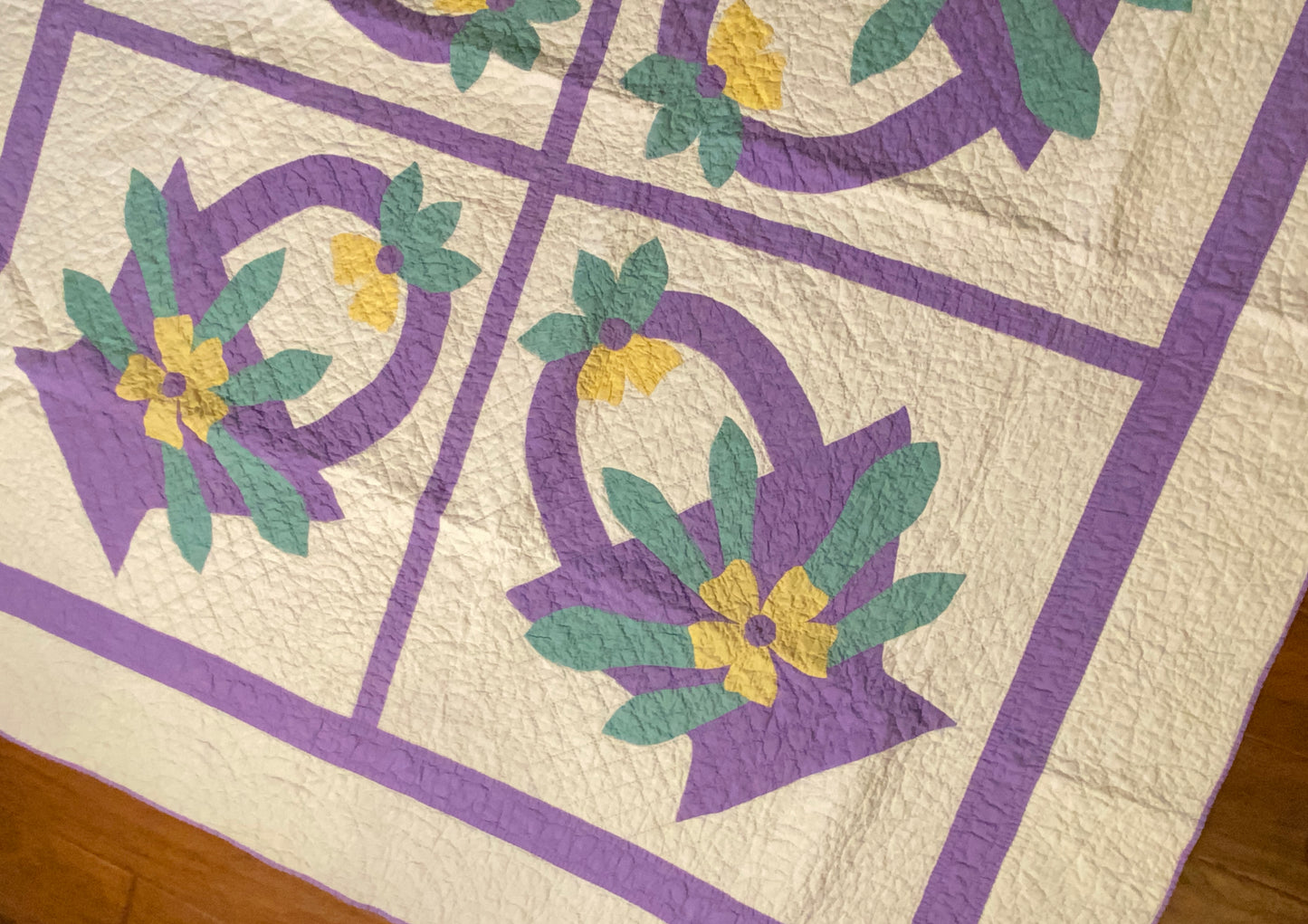 4 Block Basket of Flowers Quilt