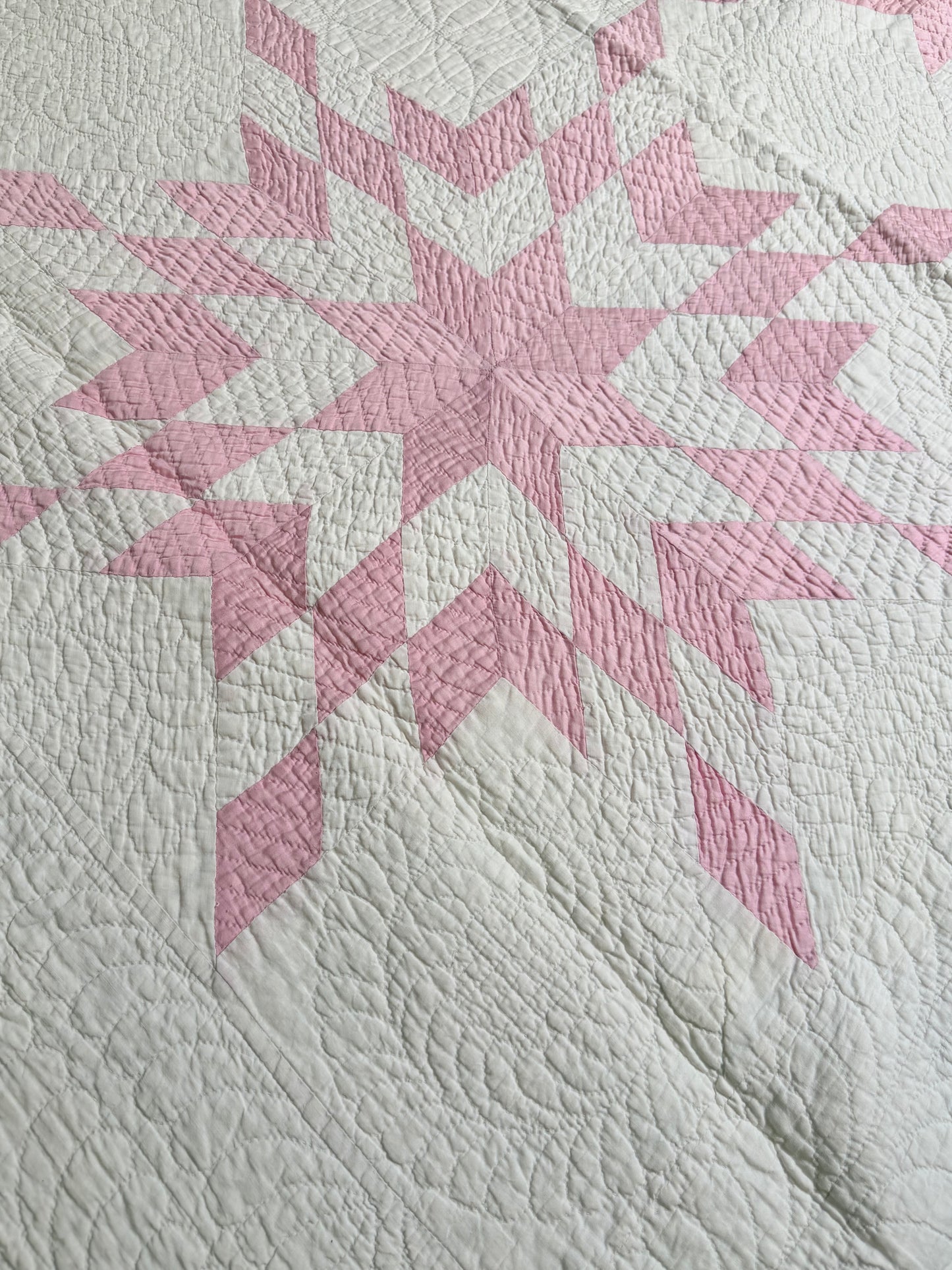 4 Block Pink Connecting Stars Quilt for Dolly