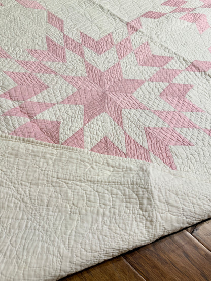 4 Block Pink Connecting Stars Quilt for Dolly