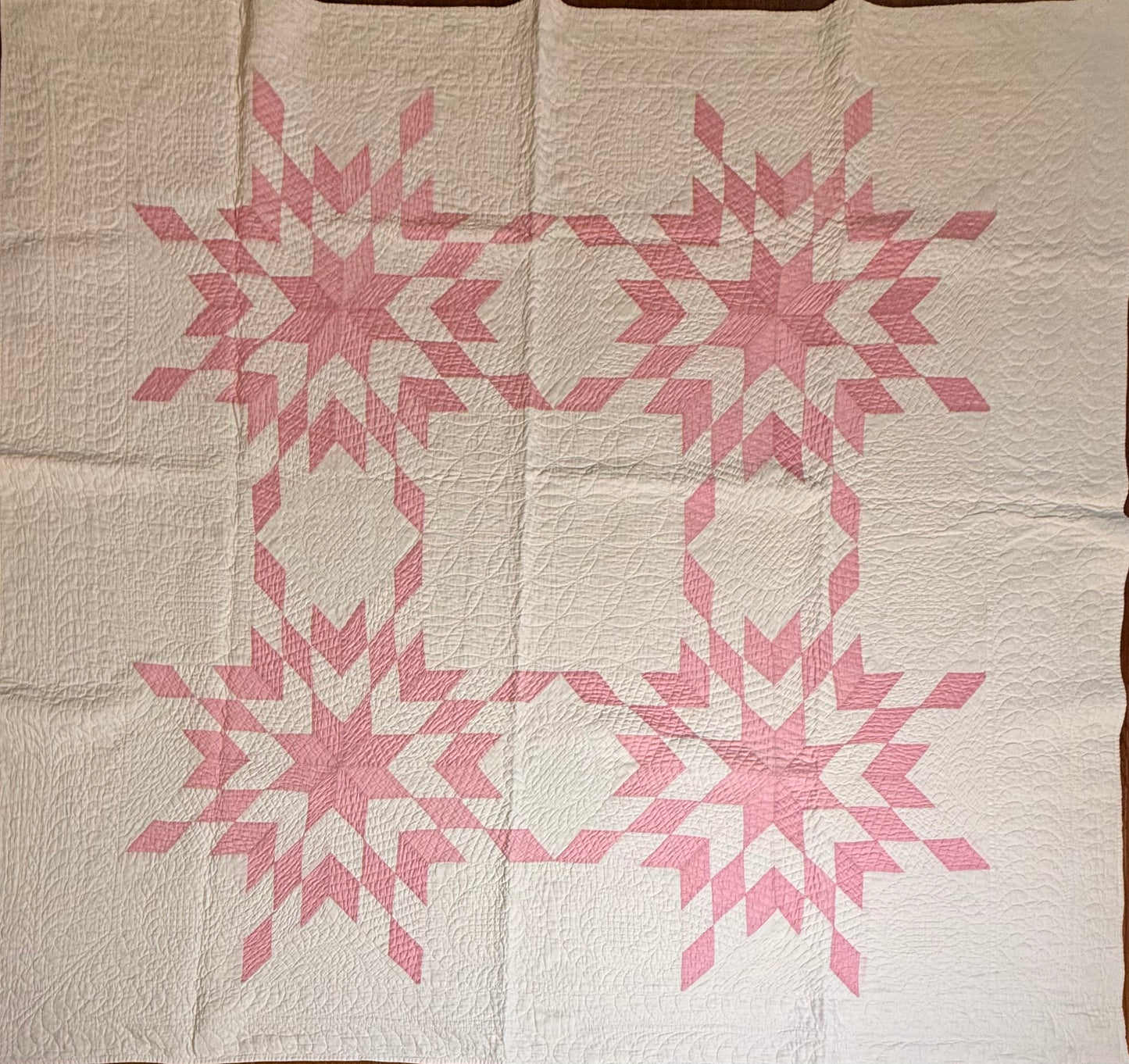 4 Block Pink Connecting Stars Quilt for Dolly