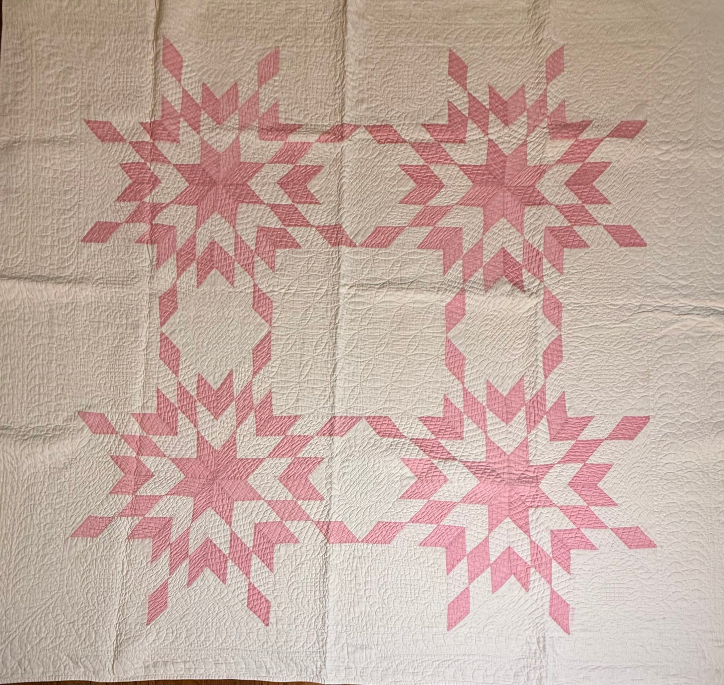 4 Block Pink Connecting Stars Quilt for Dolly