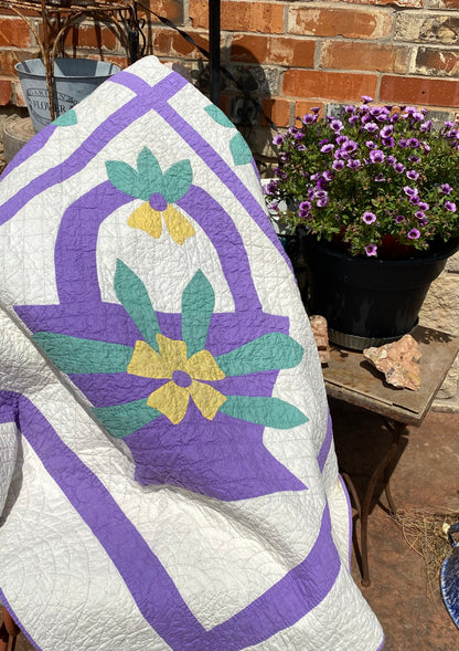 4 Block Basket of Flowers Quilt