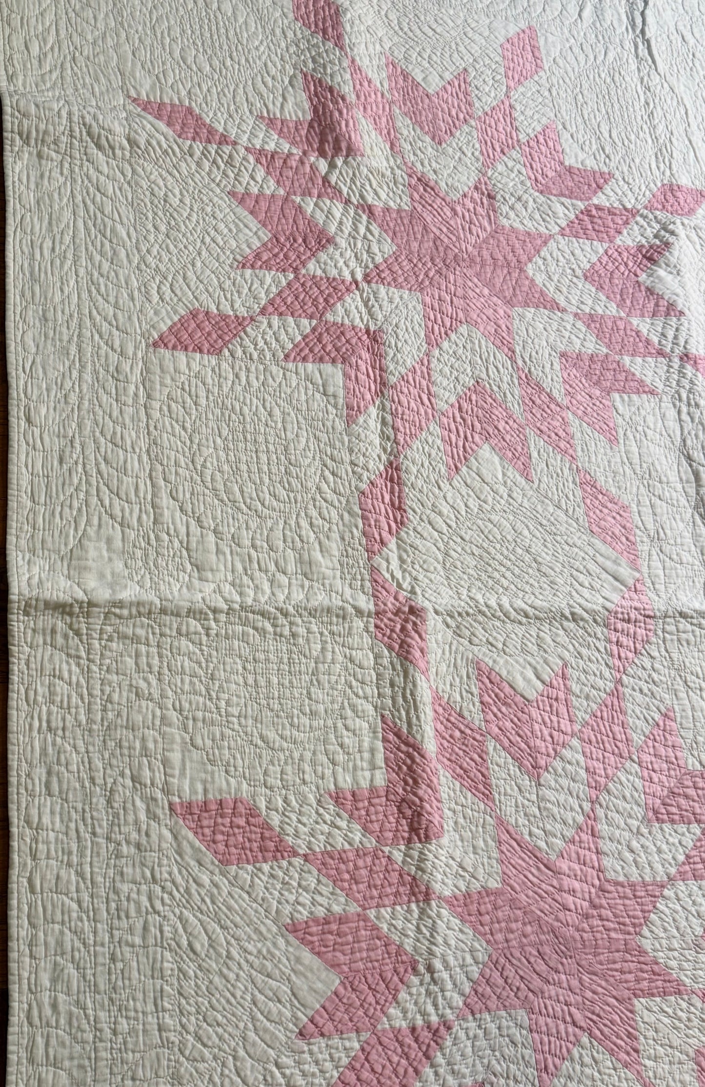4 Block Pink Connecting Stars Quilt for Dolly