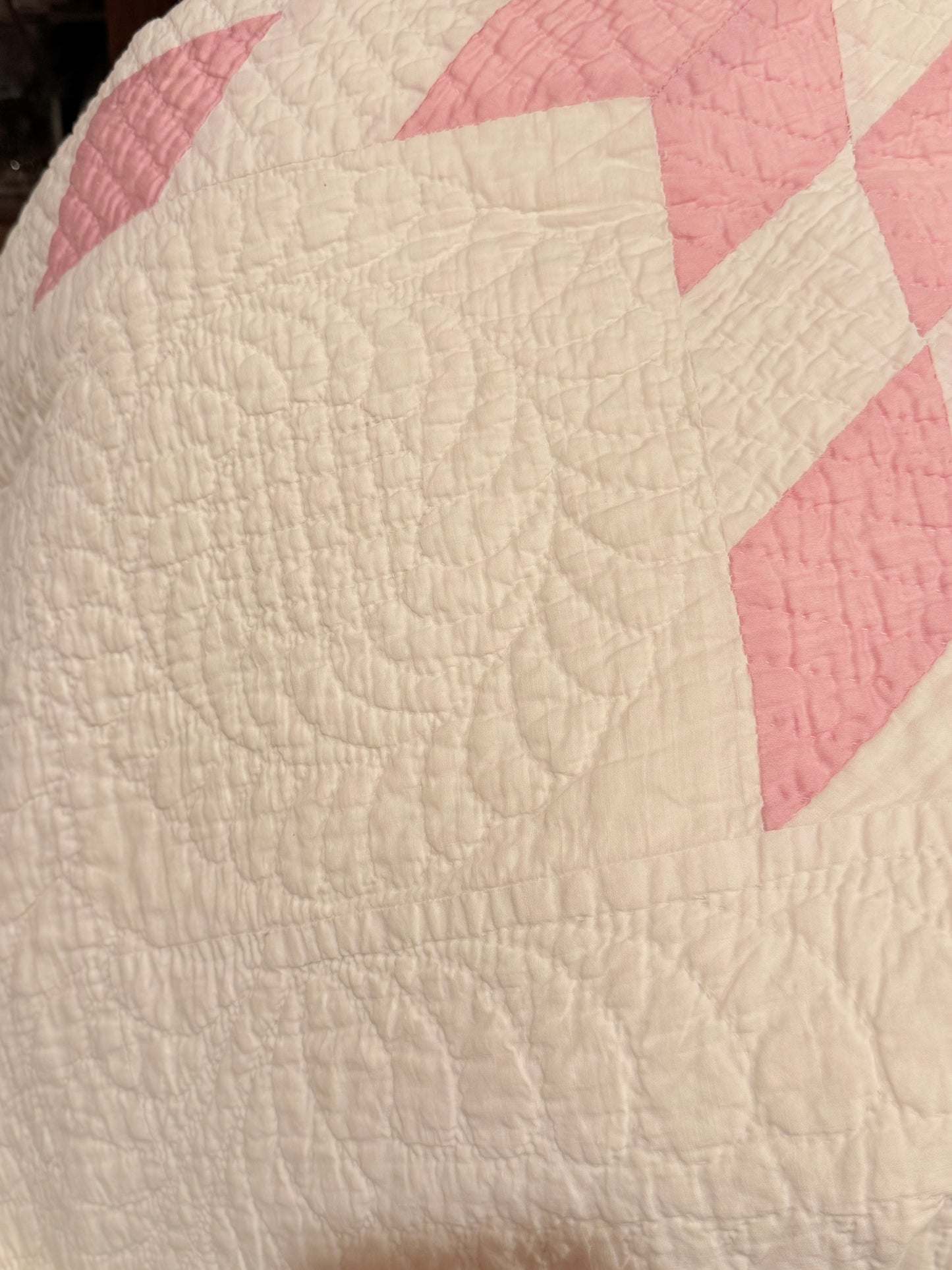 4 Block Pink Connecting Stars Quilt for Dolly
