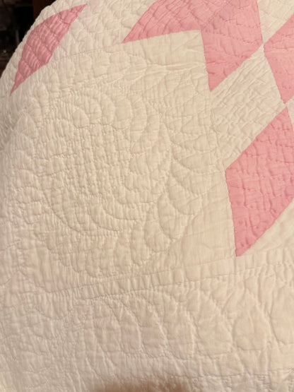 4 Block Pink Connecting Stars Quilt for Dolly