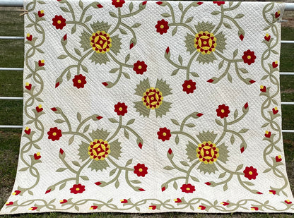 Whig Rose Appliqué Quilt with Border