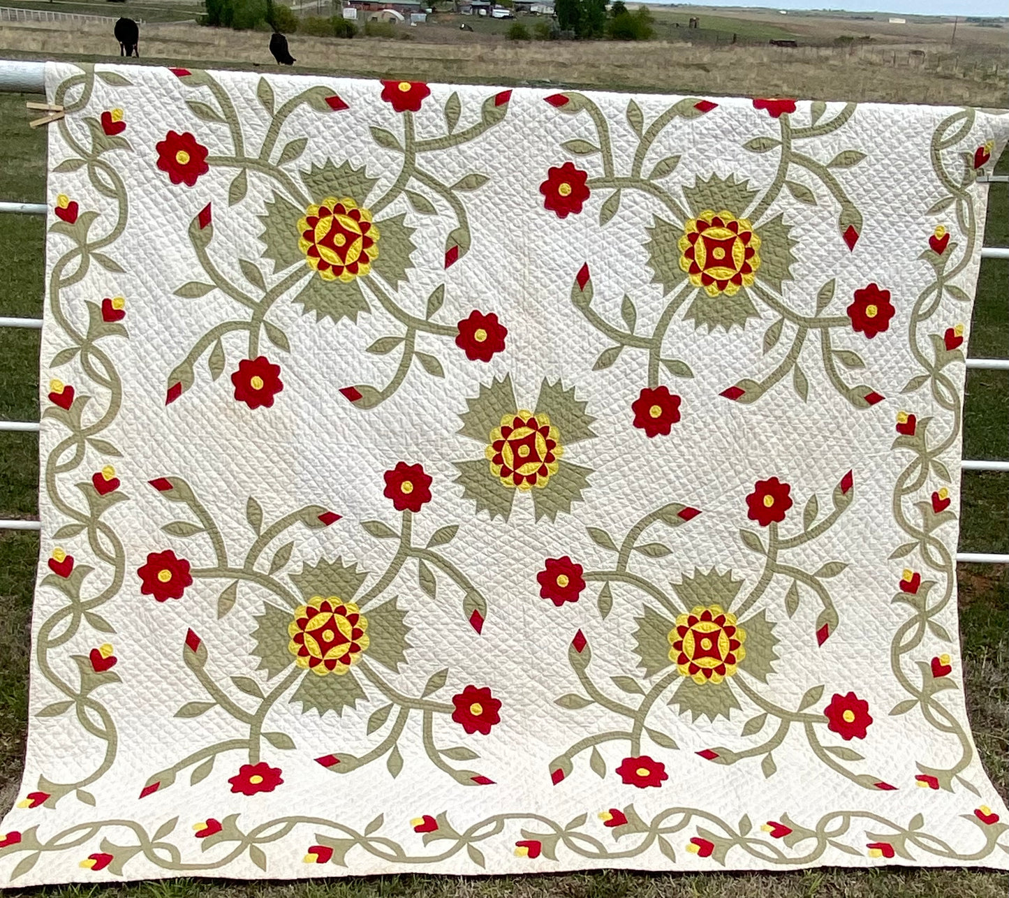 Whig Rose Appliqué Quilt with Border