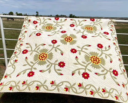 Whig Rose Appliqué Quilt with Border