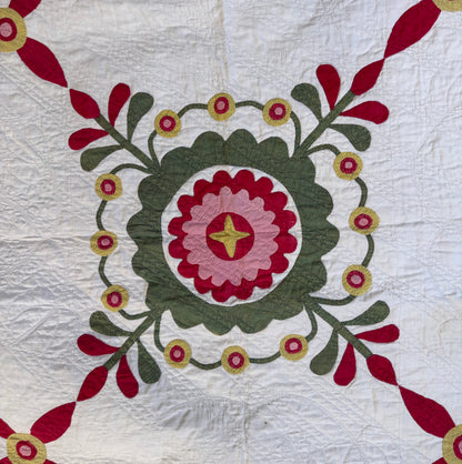 Early 9 Block Whimsical Applique  Quilt