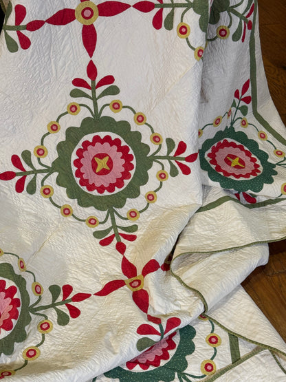 Early 9 Block Whimsical Applique  Quilt