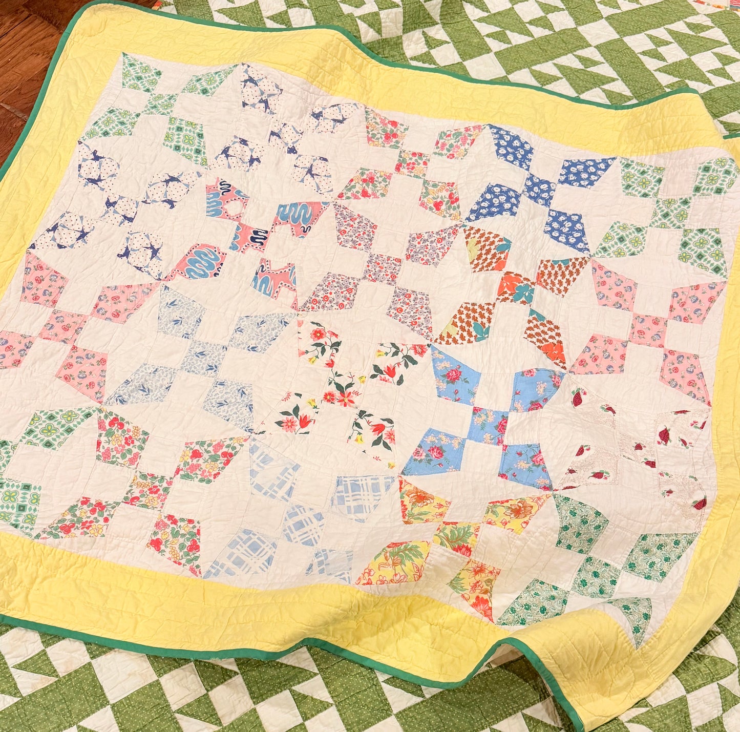 Improved 9 Patch Crib Smaller Quilt