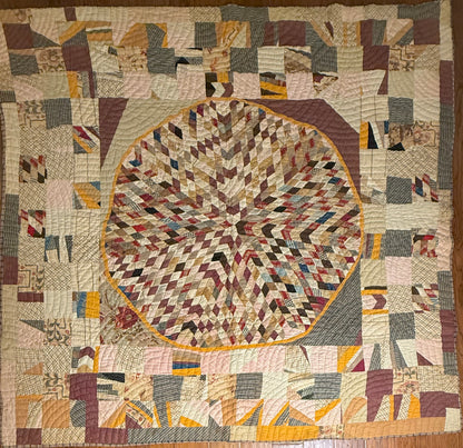 Folk Art Abstract Medallion Southern American Quilt