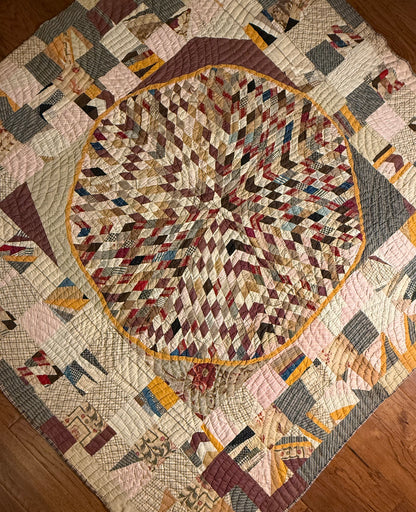 Folk Art Abstract Medallion Southern American Quilt