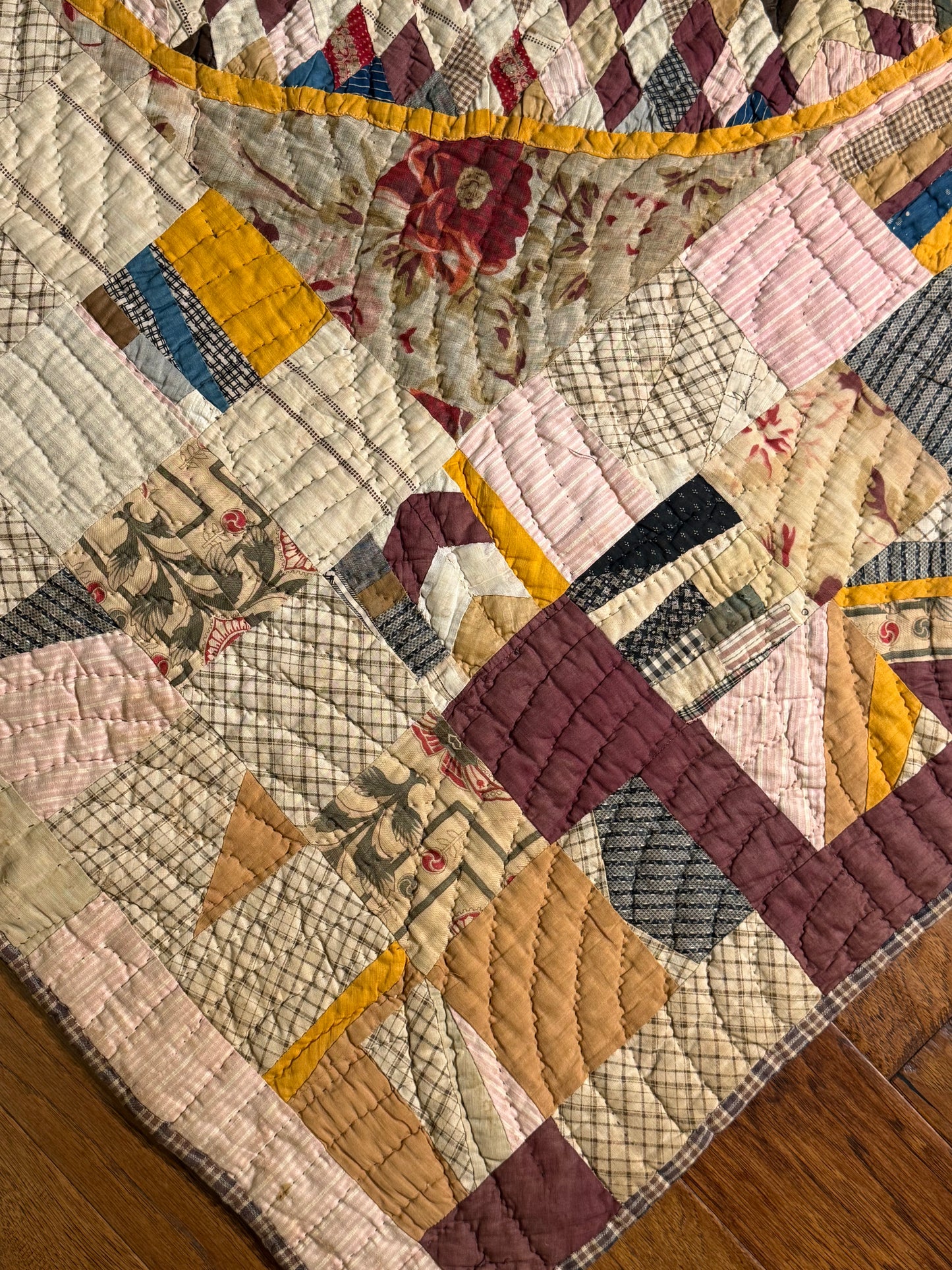 Folk Art Abstract Medallion Southern American Quilt
