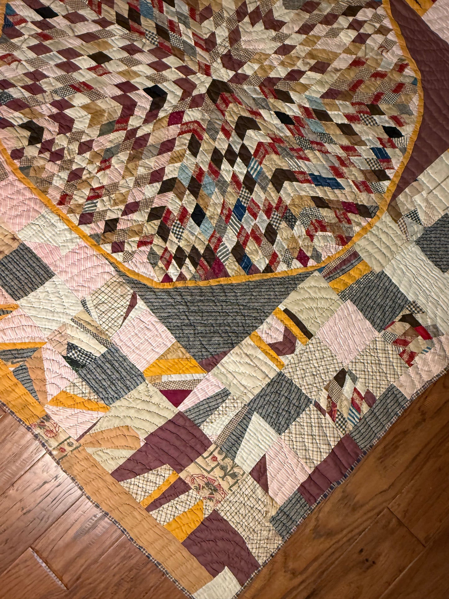 Folk Art Abstract Medallion Southern American Quilt