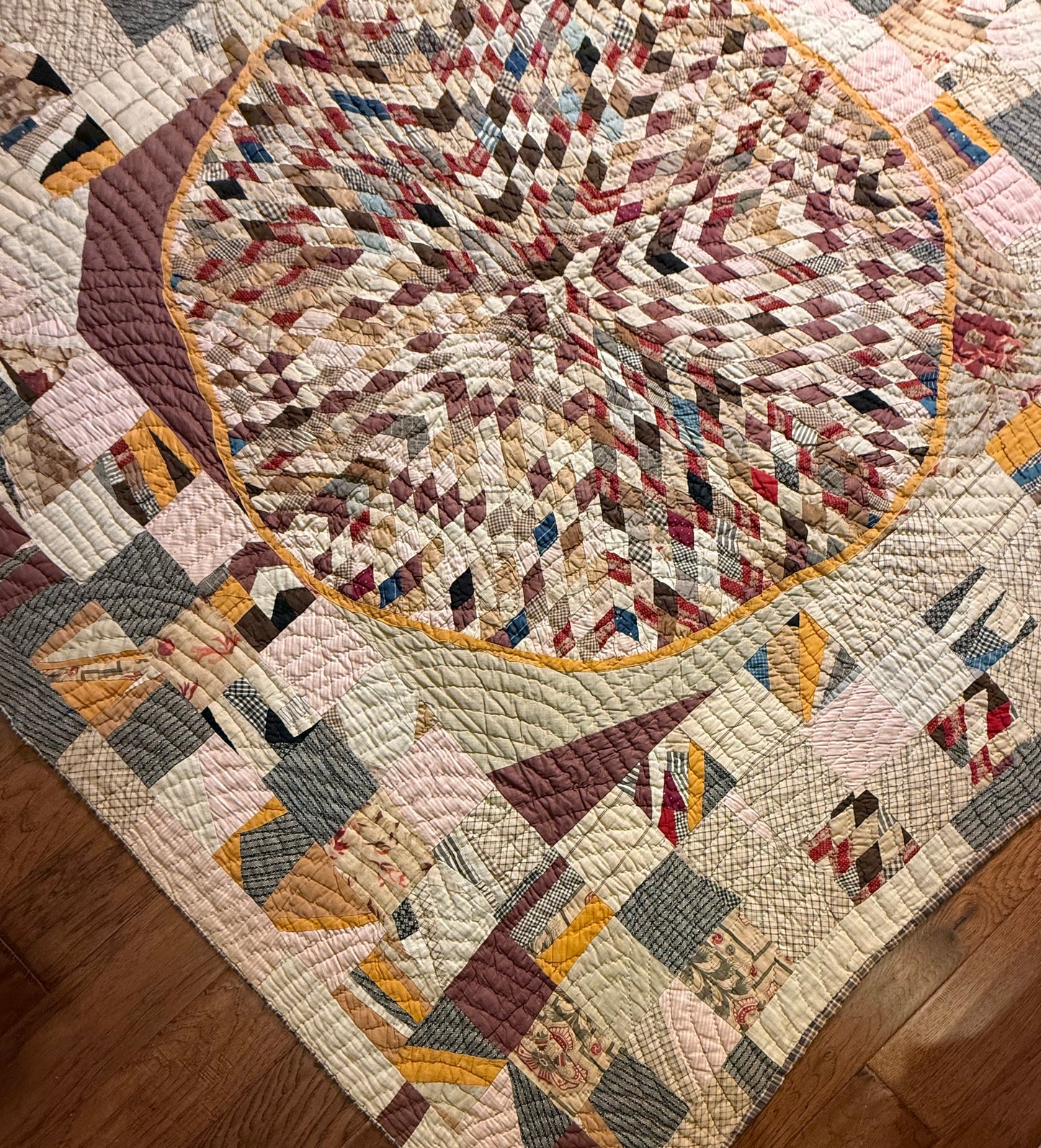 Folk Art Abstract Medallion Southern American Quilt