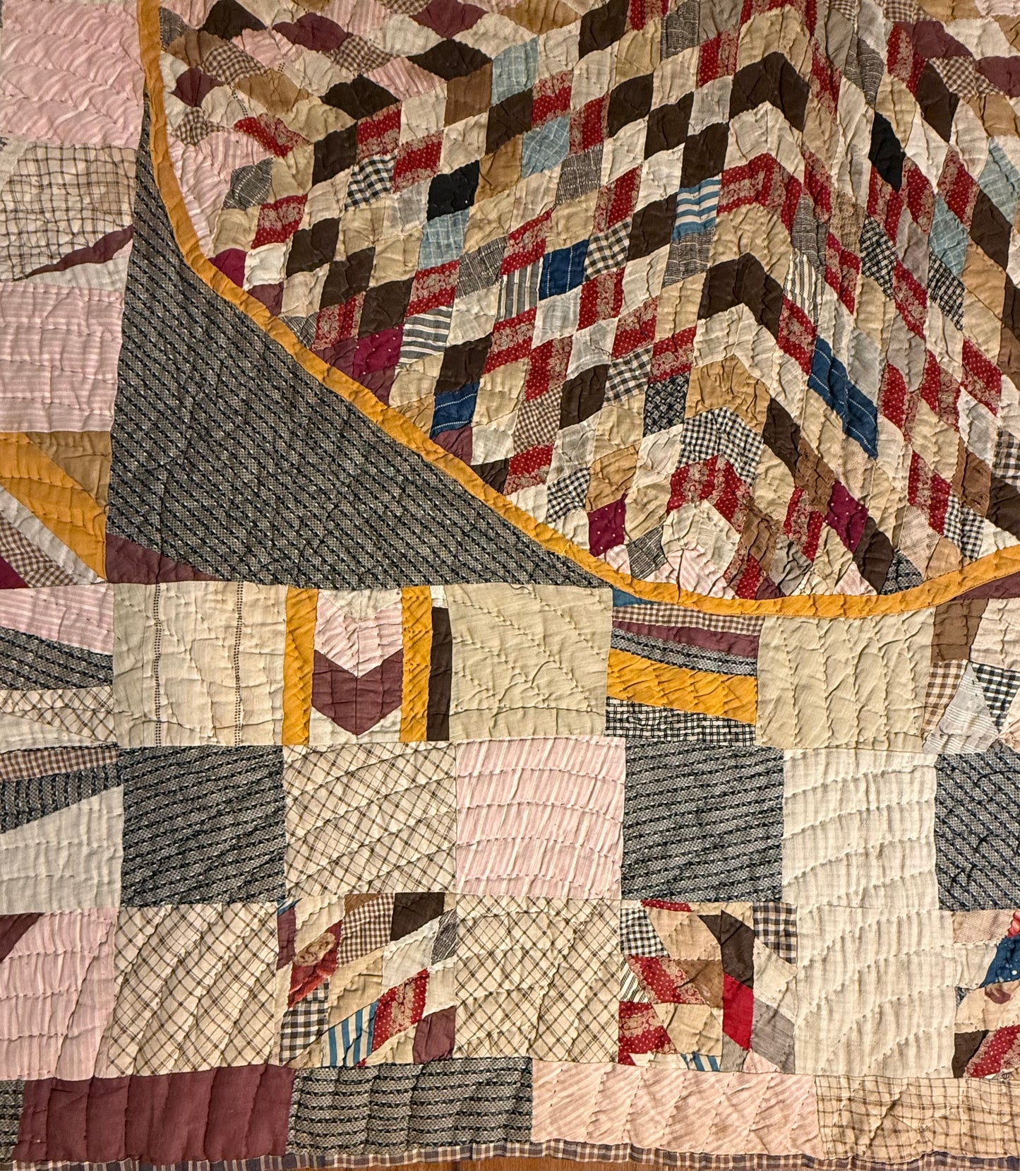 Folk Art Abstract Medallion Southern American Quilt