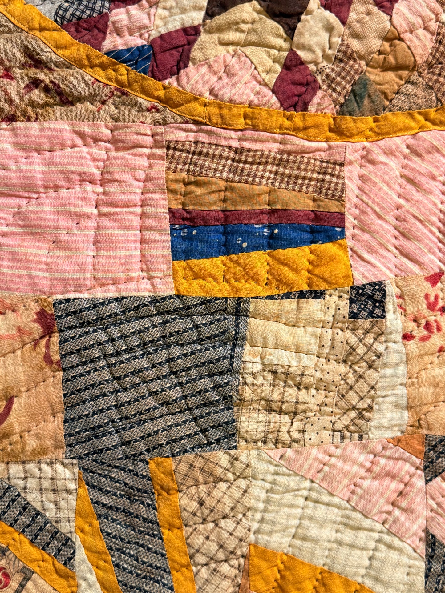Folk Art Abstract Medallion Southern American Quilt