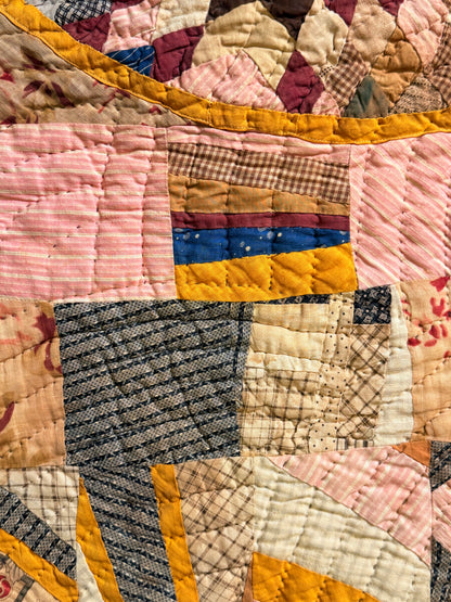 Folk Art Abstract Medallion Southern American Quilt