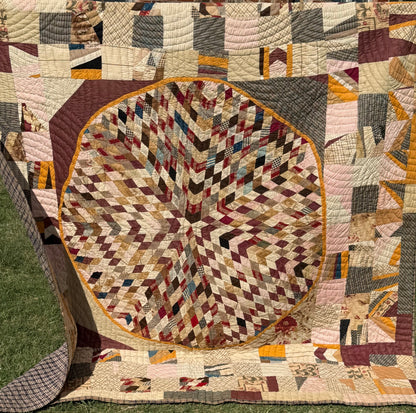 Folk Art Abstract Medallion Southern American Quilt