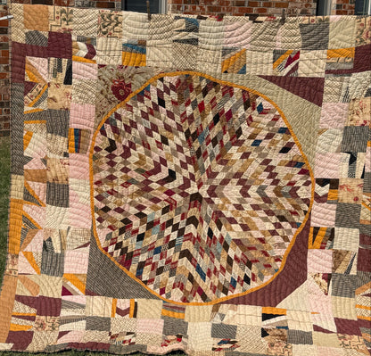 Folk Art Abstract Medallion Southern American Quilt