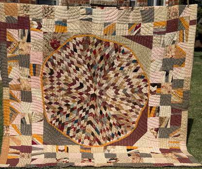 Folk Art Abstract Medallion Southern American Quilt