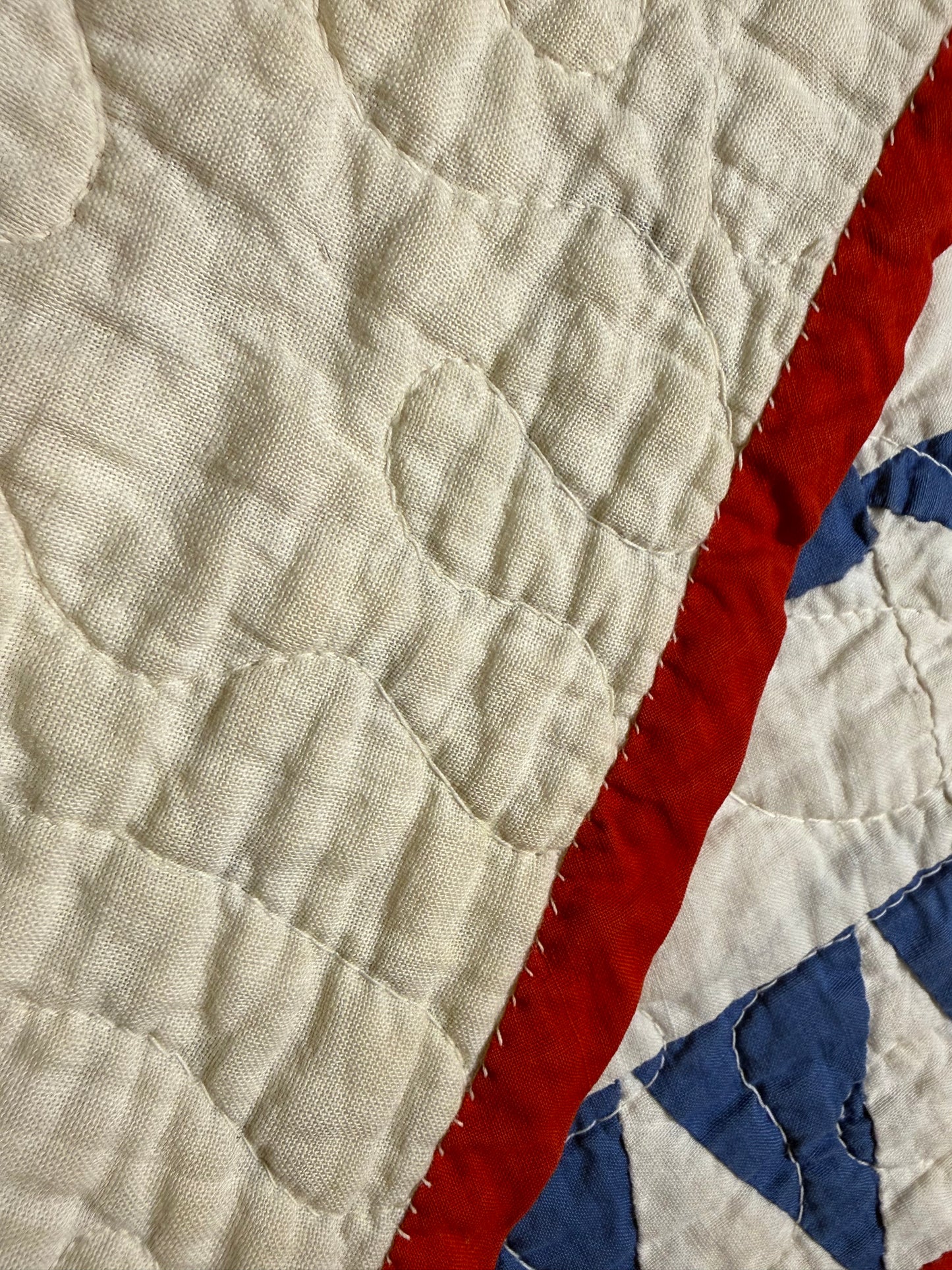 Rocky Mountain Road Vintage Quilt-Red, White and Blue