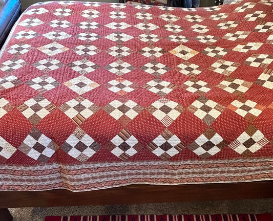 9 Patch on Point Quilt With Border