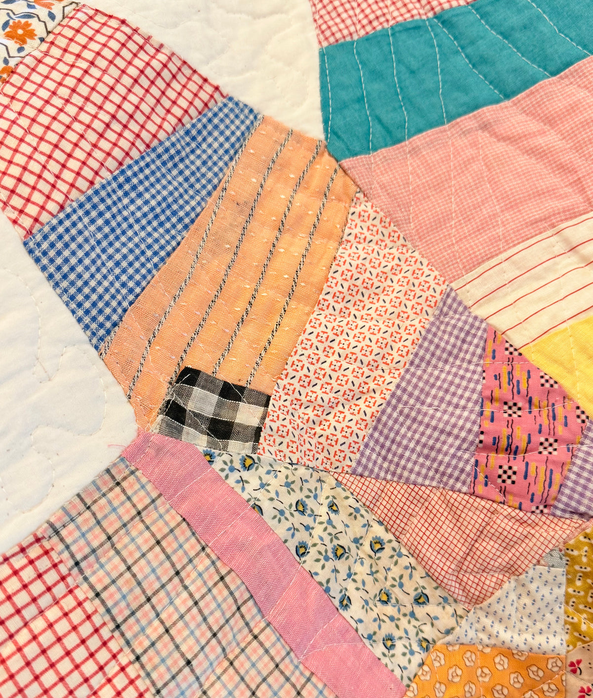 Delightful String Stars Vintage Quilt