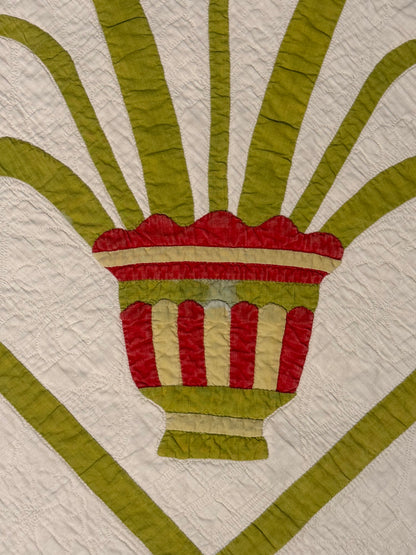 Egyptian Pot of Flowers with Medallion Center Quilt