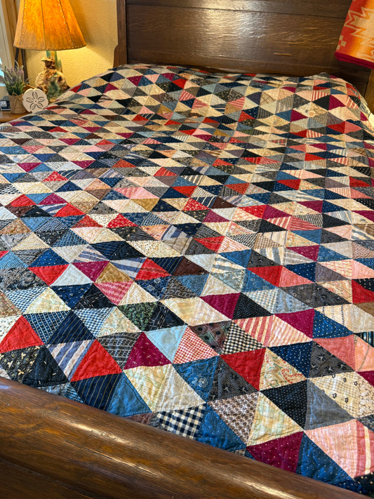 Scrappy One Patch Triangles Quilt