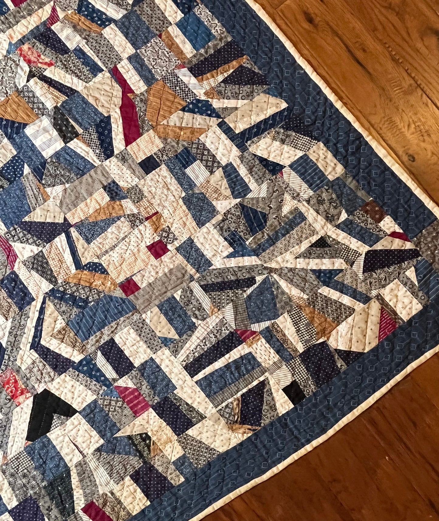 Scrappy Abstract Confetti Cotton Crazy Quilt