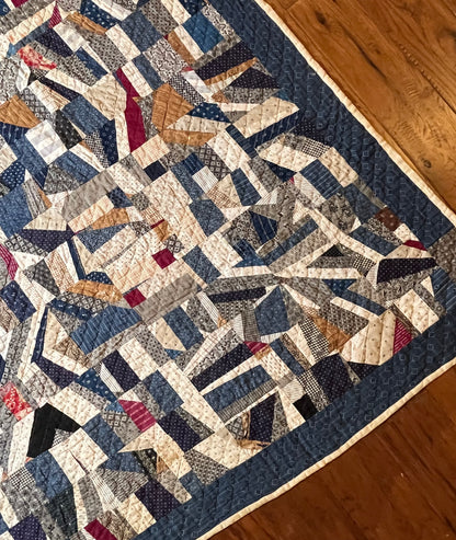 Scrappy Abstract Confetti Cotton Crazy Quilt