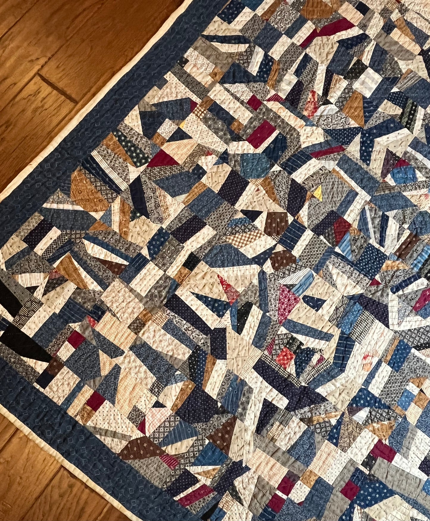 Scrappy Abstract Confetti Cotton Crazy Quilt