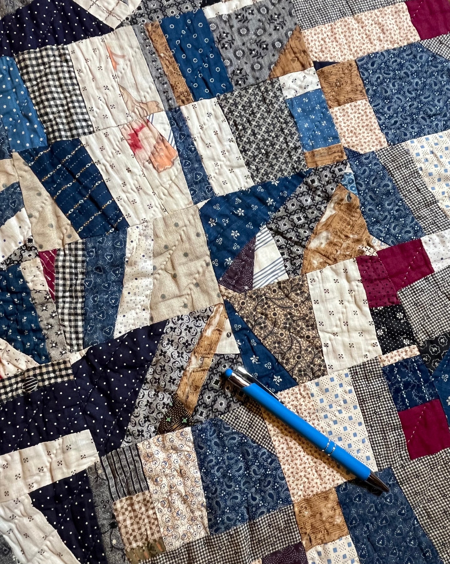 Scrappy Abstract Confetti Cotton Crazy Quilt