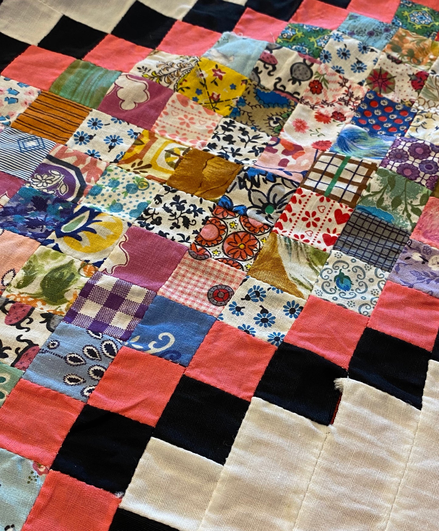 Aunt Jens Postage Stamp Quilt Top