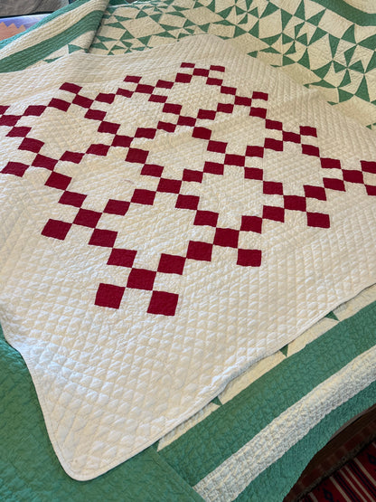 Nine Patch On Point Crib Quilt