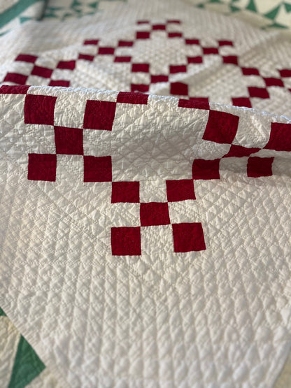 Nine Patch On Point Crib Quilt