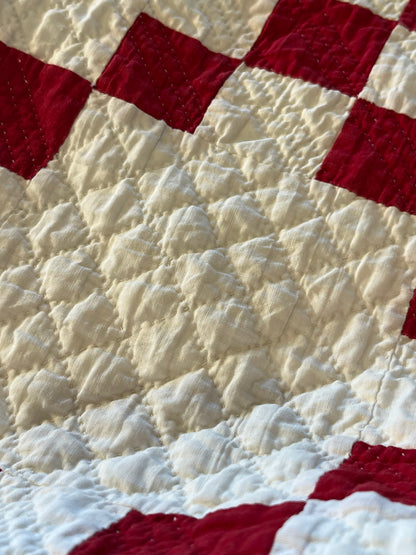 Nine Patch On Point Crib Quilt