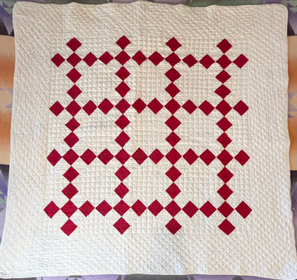 Nine Patch On Point Crib Quilt