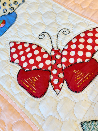 Outstanding Appliqué of Butterflies and Florals Quilt