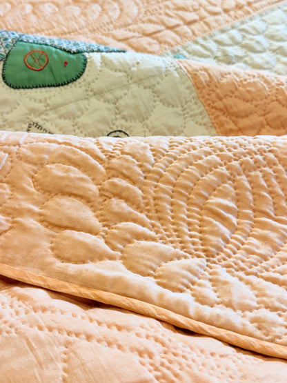 Outstanding Appliqué of Butterflies and Florals Quilt