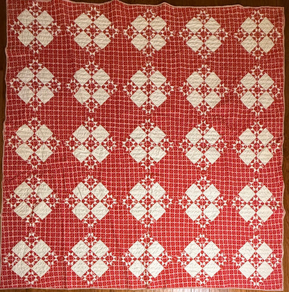 Small Scale Evening Stars in a 9 Patch Quilt