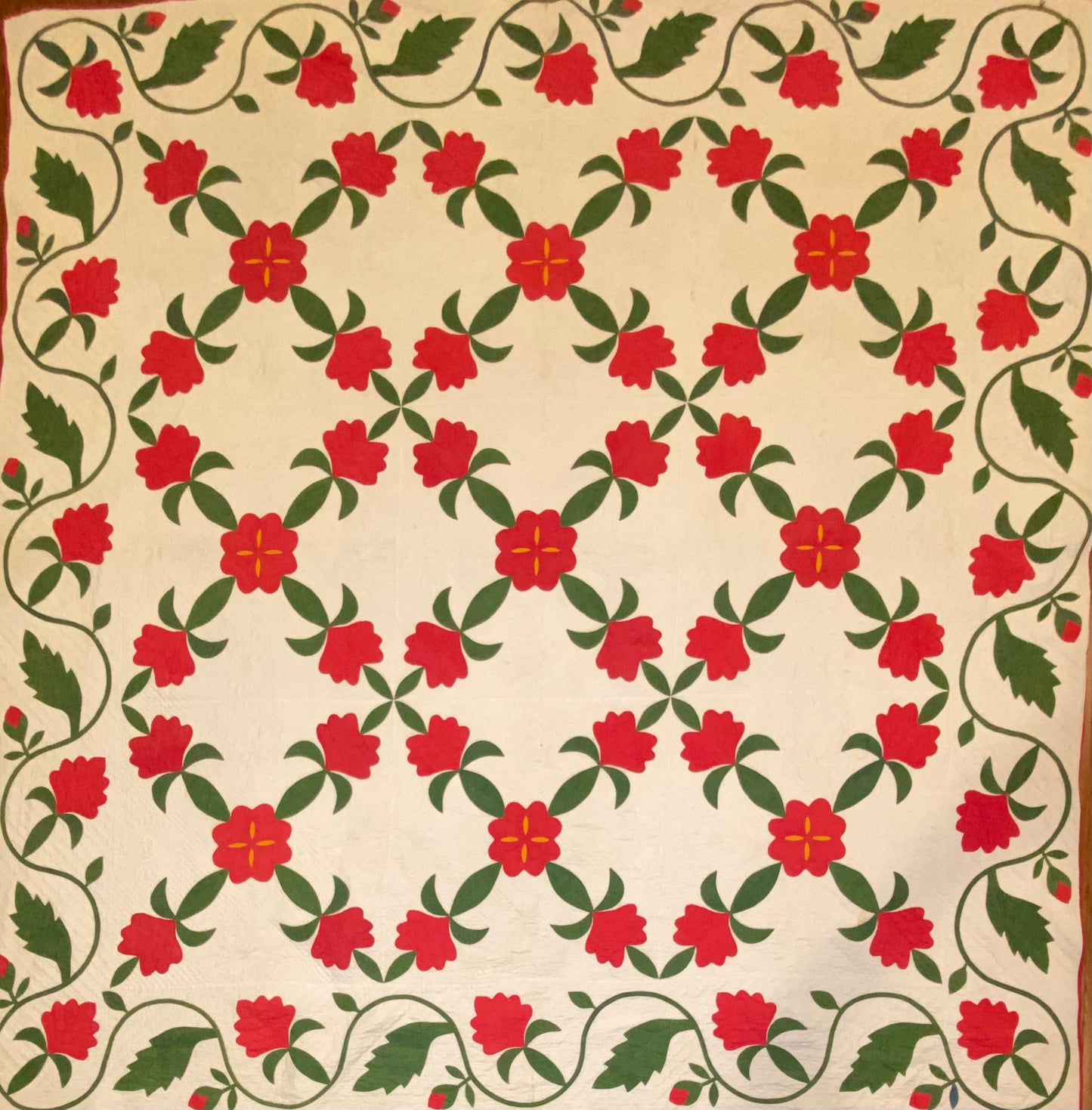 New Jersey Rose Appliqué Quilt with Border