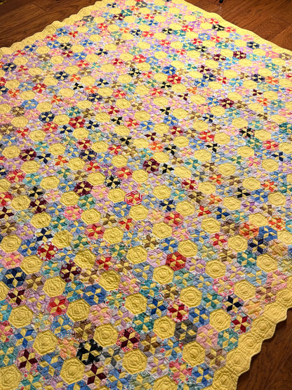 Unique Miniature Hexagonal Stars Pattern Quilt