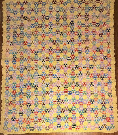 Unique Miniature Hexagonal Stars Pattern Quilt
