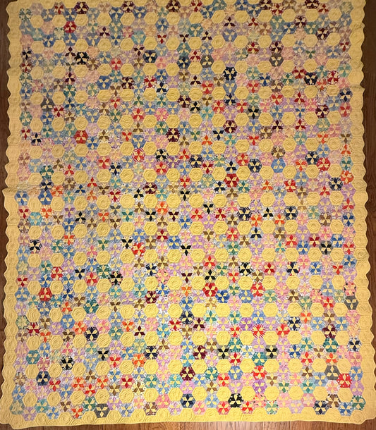 Unique Miniature Hexagonal Stars Pattern Quilt