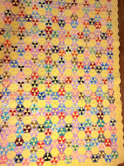 Unique Miniature Hexagonal Stars Pattern Quilt