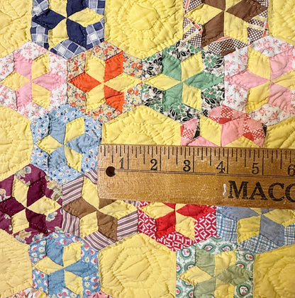 Unique Miniature Hexagonal Stars Pattern Quilt